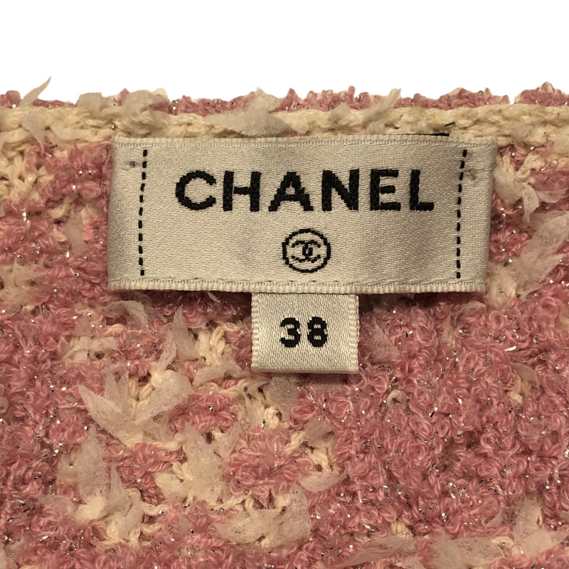 シャネル CHANEL ラメツイードノーカラージャケット P75029 コットン コットン58％　ポリアミド33％　カシミア5％　金属化繊維3％　エラスタン1％ レディース ノーカラージャケット