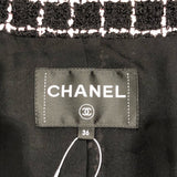 シャネル CHANEL チェックツイードジャケット 23K AA P75857 ブラック×ピンク ウール ウール/ナイロン/ポリウレタン/アクリル レディース テーラードジャケット