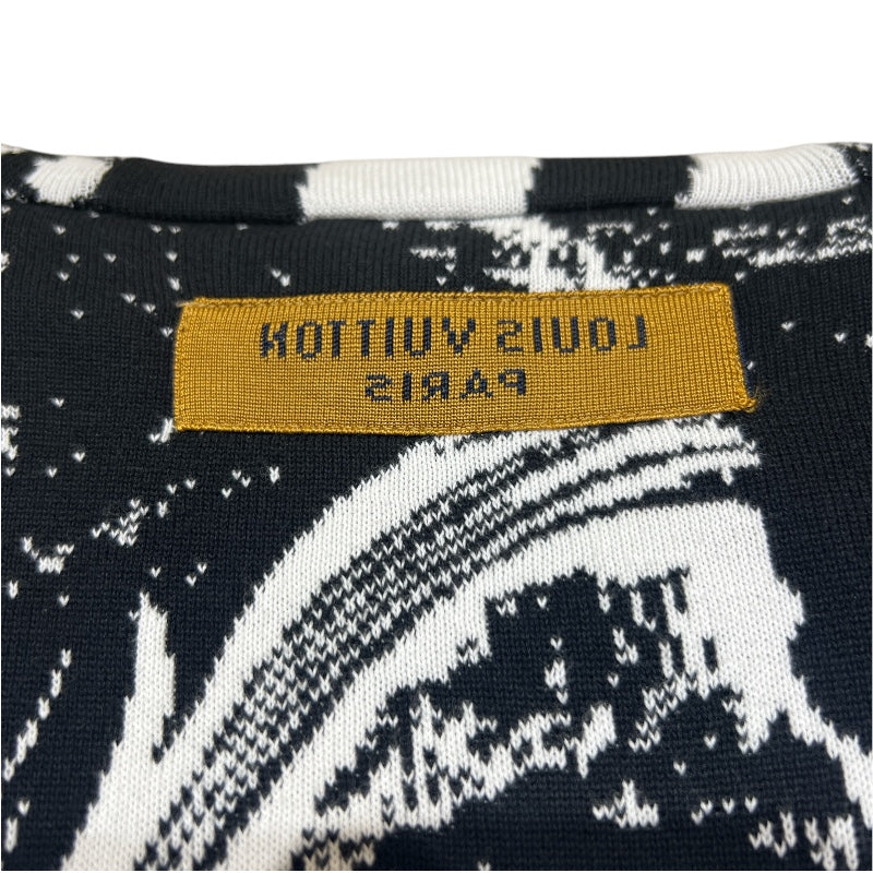 ルイ・ヴィトン LOUIS VUITTON パリコラージュジャガードニットパーカー HON82W ブラック  コットン メンズ ニット