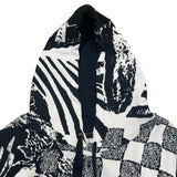 ルイ・ヴィトン LOUIS VUITTON パリコラージュジャガードニットパーカー HON82W ブラック  コットン メンズ ニット
