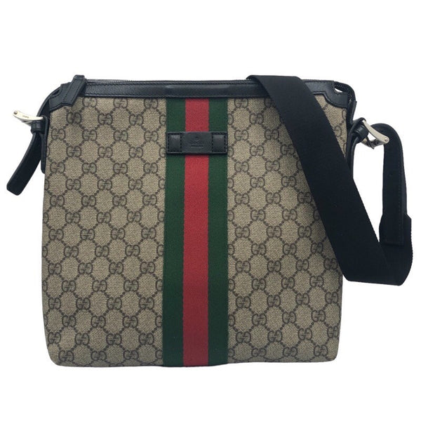 グッチ GUCCI シェリーラインショルダーバッグ ベージュ×シルバー金具 