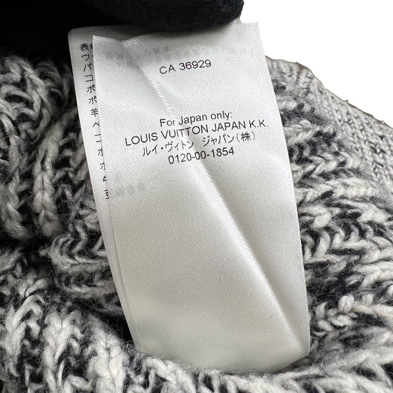 ルイ・ヴィトン LOUIS VUITTON ベルト付フェルトウール ニットワンピース グレー M ウール100％ レディース ワンピース