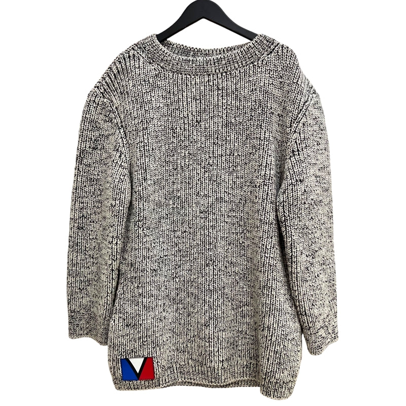 ルイ・ヴィトン LOUIS VUITTON ベルト付フェルトウール ニットワンピース グレー M ウール100％ レディース ワンピース