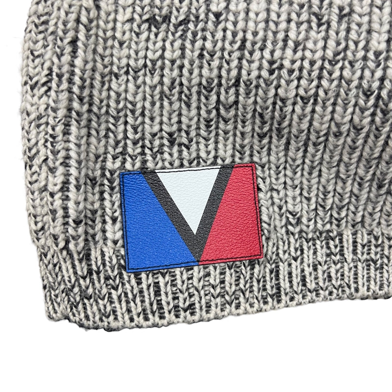 ルイ・ヴィトン LOUIS VUITTON ベルト付フェルトウール ニットワンピース グレー M ウール100％ レディース ワンピース