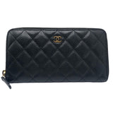 シャネル CHANEL マトラッセロングジップウォレット A50097 キャビアスキン／GD レディース 長財布