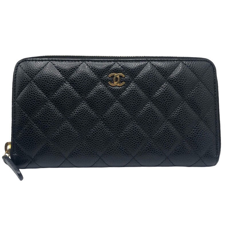 シャネル CHANEL マトラッセロングジップウォレット A50097 キャビアスキン／GD レディース 長財布