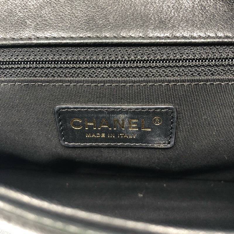 シャネル CHANEL Vステッチラージブラックバッグ 24726323 ブラック　ゴールド金具 カーフ レディース ショルダーバッグ