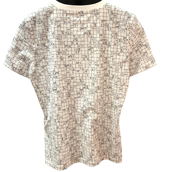 エルメス HERMES ボルデュックチェックマイクロTシャツ H5E4645DK ホワイト コットン レディース 半袖Ｔシャツ