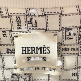 エルメス HERMES ボルデュックチェックマイクロTシャツ H5E4645DK ホワイト コットン レディース 半袖Ｔシャツ