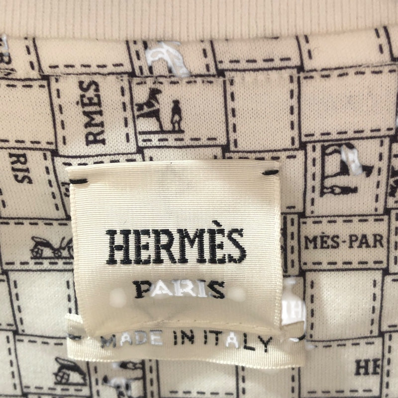 エルメス HERMES ボルデュックチェックマイクロTシャツ H5E4645DK ホワイト コットン レディース 半袖Ｔシャツ