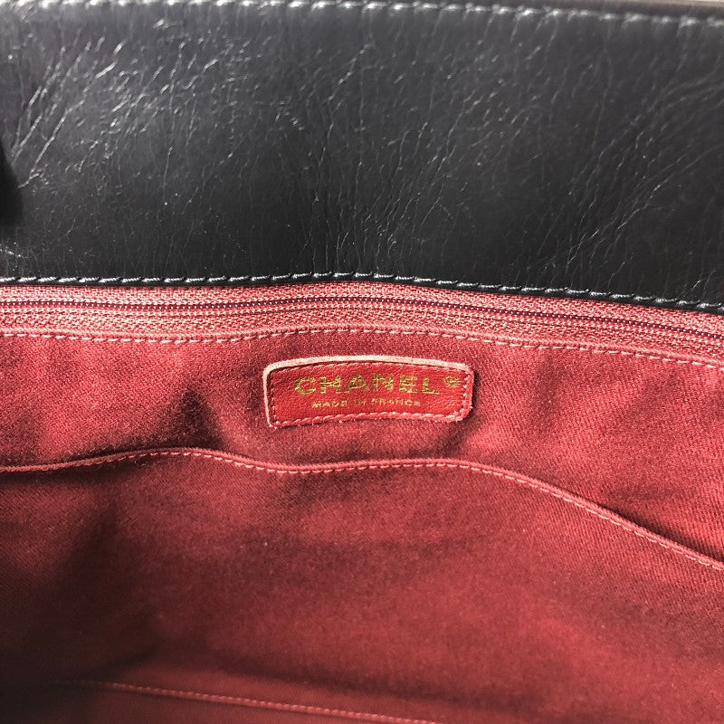 シャネル CHANEL マトラッセチェーントートバッグ ブラック ゴールド金具 エイジドカーフ レディース トートバッグ