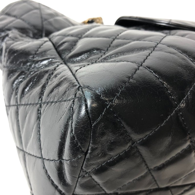 シャネル CHANEL マトラッセチェーントートバッグ ブラック ゴールド金具 エイジドカーフ レディース トートバッグ