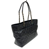 シャネル CHANEL マトラッセチェーントートバッグ ブラック ゴールド金具 エイジドカーフ レディース トートバッグ
