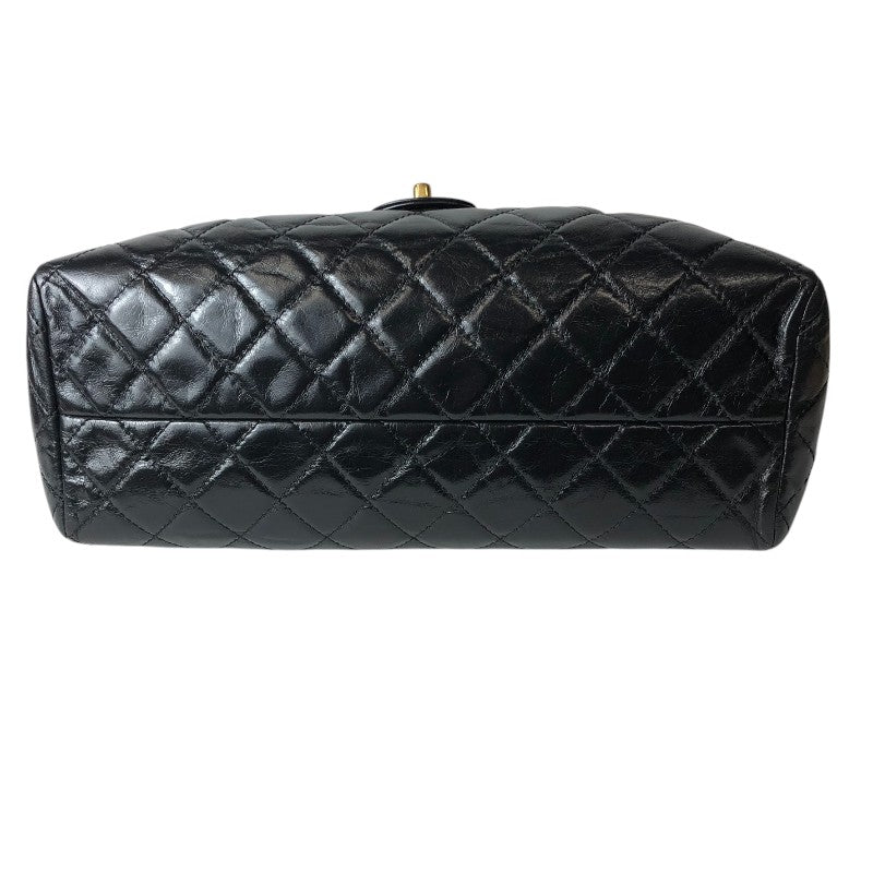 シャネル CHANEL マトラッセチェーントートバッグ ブラック ゴールド金具 エイジドカーフ レディース トートバッグ