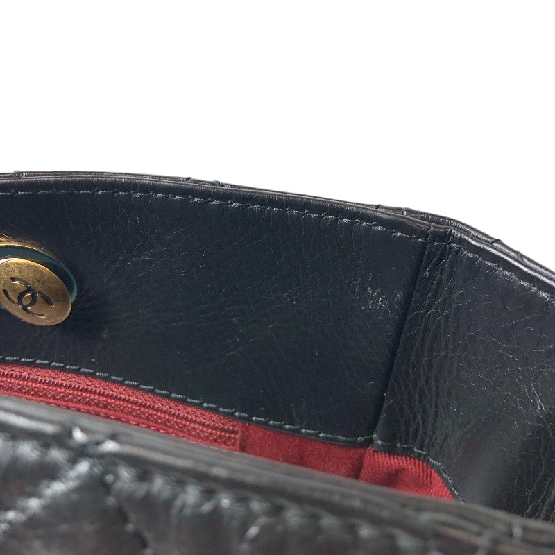 シャネル CHANEL マトラッセチェーントートバッグ ブラック ゴールド金具 エイジドカーフ レディース トートバッグ