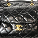 シャネル CHANEL マトラッセチェーントートバッグ ブラック ゴールド金具 エイジドカーフ レディース トートバッグ