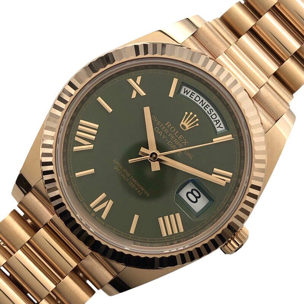 ロレックス ROLEX デイデイト40オリーブグリーン 228235 K18PG メンズ 腕時計