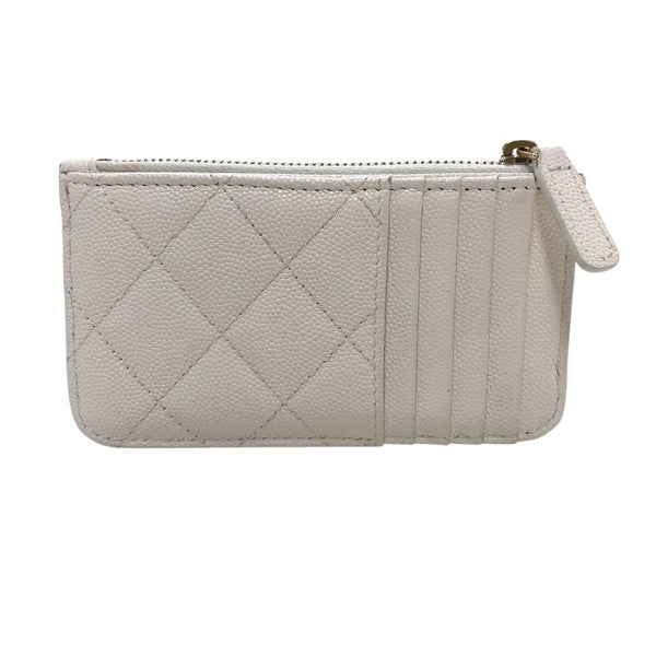 シャネル CHANEL マトラッセ コインカードホルダー AP4314 ホワイト キャビアスキン レディース コインケース