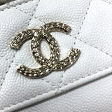 シャネル CHANEL マトラッセ コインカードホルダー AP4314 ホワイト キャビアスキン レディース コインケース