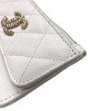 シャネル CHANEL マトラッセ コインカードホルダー AP4314 ホワイト キャビアスキン レディース コインケース