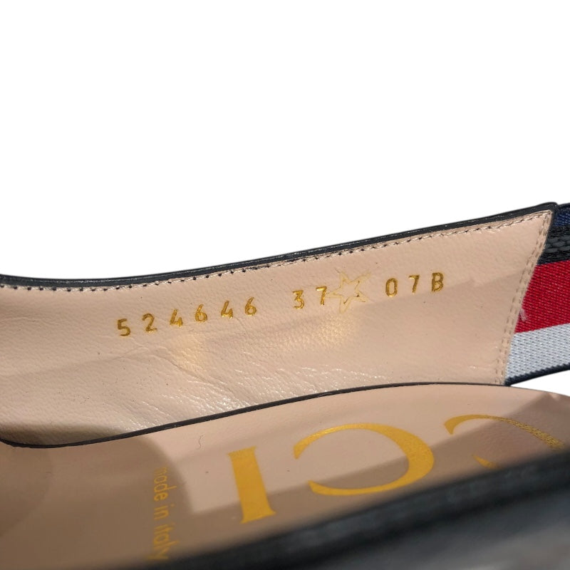 グッチ GUCCI ｽﾘﾝｸﾞﾊﾞｯｸﾞﾊﾟﾝﾌﾟｽ 524646 ブラック レザー レディース パンプス