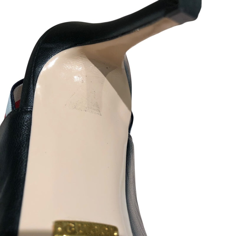 グッチ GUCCI ｽﾘﾝｸﾞﾊﾞｯｸﾞﾊﾟﾝﾌﾟｽ 524646 ブラック レザー レディース パンプス