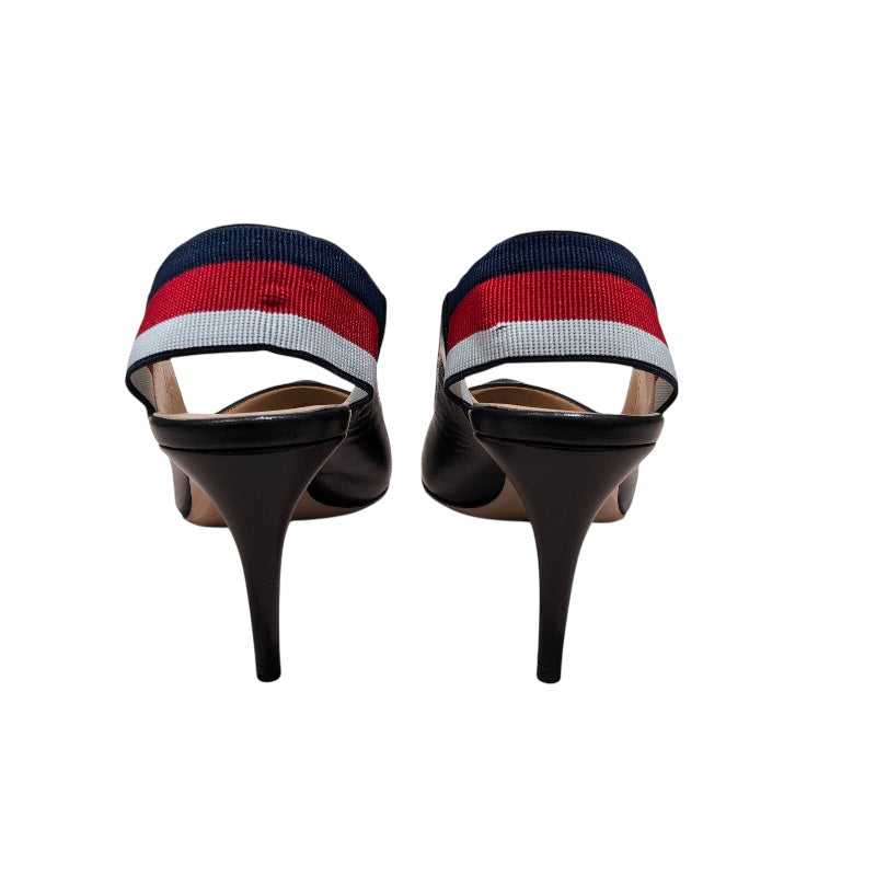 グッチ GUCCI ｽﾘﾝｸﾞﾊﾞｯｸﾞﾊﾟﾝﾌﾟｽ 524646 ブラック レザー レディース パンプス