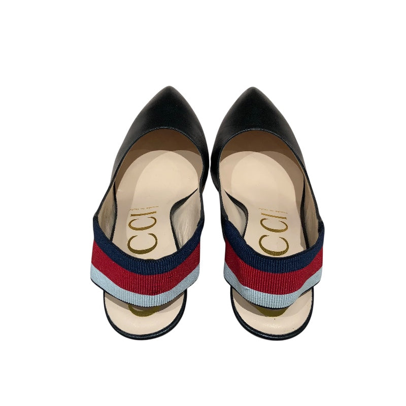 グッチ GUCCI ｽﾘﾝｸﾞﾊﾞｯｸﾞﾊﾟﾝﾌﾟｽ 524646 ブラック レザー レディース パンプス
