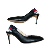 グッチ GUCCI ｽﾘﾝｸﾞﾊﾞｯｸﾞﾊﾟﾝﾌﾟｽ 524646 ブラック レザー レディース パンプス