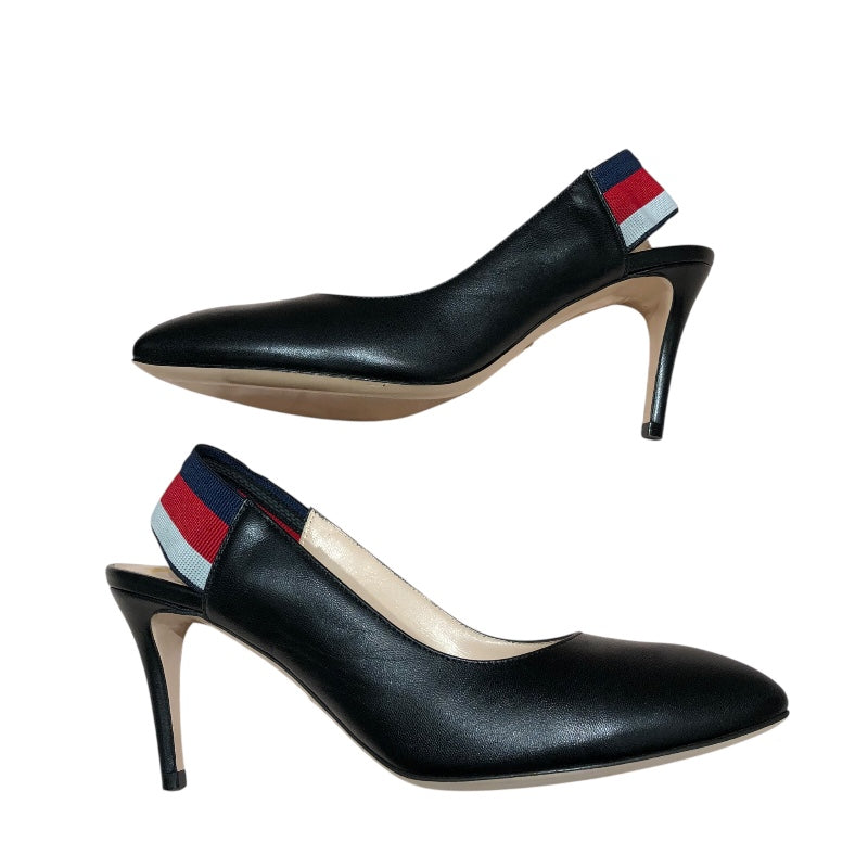 グッチ GUCCI ｽﾘﾝｸﾞﾊﾞｯｸﾞﾊﾟﾝﾌﾟｽ 524646 ブラック レザー レディース パンプス