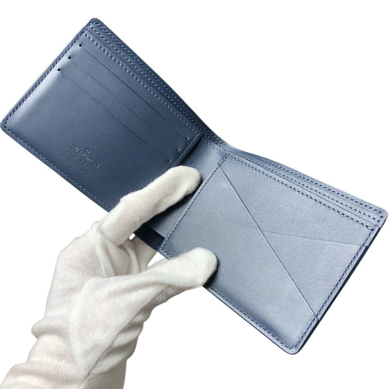 ルイ・ヴィトン LOUIS VUITTON ポルトフォイユ・ミュルティプル M83379 ブルーマリーヌ モノグラム・シャドウ メンズ 二つ折り財布