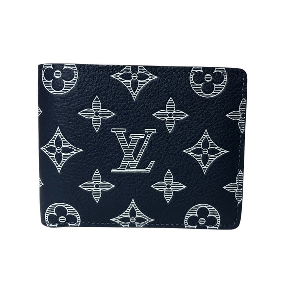 ルイ・ヴィトン LOUIS VUITTON ポルトフォイユ・ミュルティプル M83379 ブルーマリーヌ モノグラム・シャドウ メンズ 二つ折り財布