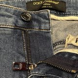ドルチェ＆ガッバーナ Dolce & Gabbana ロゴ装飾スキニーデニムパンツ FTAQWA ブルー コットン レディース デニムパンツ