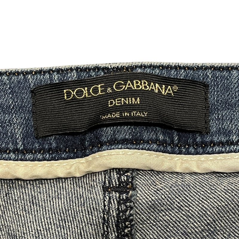 ドルチェ＆ガッバーナ Dolce & Gabbana ロゴ装飾スキニーデニムパンツ FTAQWA ブルー コットン レディース デニムパンツ