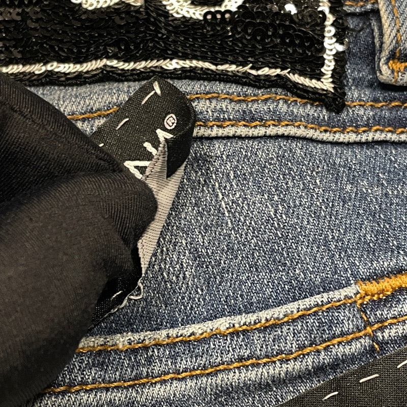 ドルチェ＆ガッバーナ Dolce & Gabbana ロゴ装飾スキニーデニムパンツ FTAQWA ブルー コットン レディース デニムパンツ