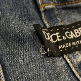 ドルチェ＆ガッバーナ Dolce & Gabbana ロゴ装飾スキニーデニムパンツ FTAQWA ブルー コットン レディース デニムパンツ