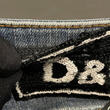 ドルチェ＆ガッバーナ Dolce & Gabbana ロゴ装飾スキニーデニムパンツ FTAQWA ブルー コットン レディース デニムパンツ