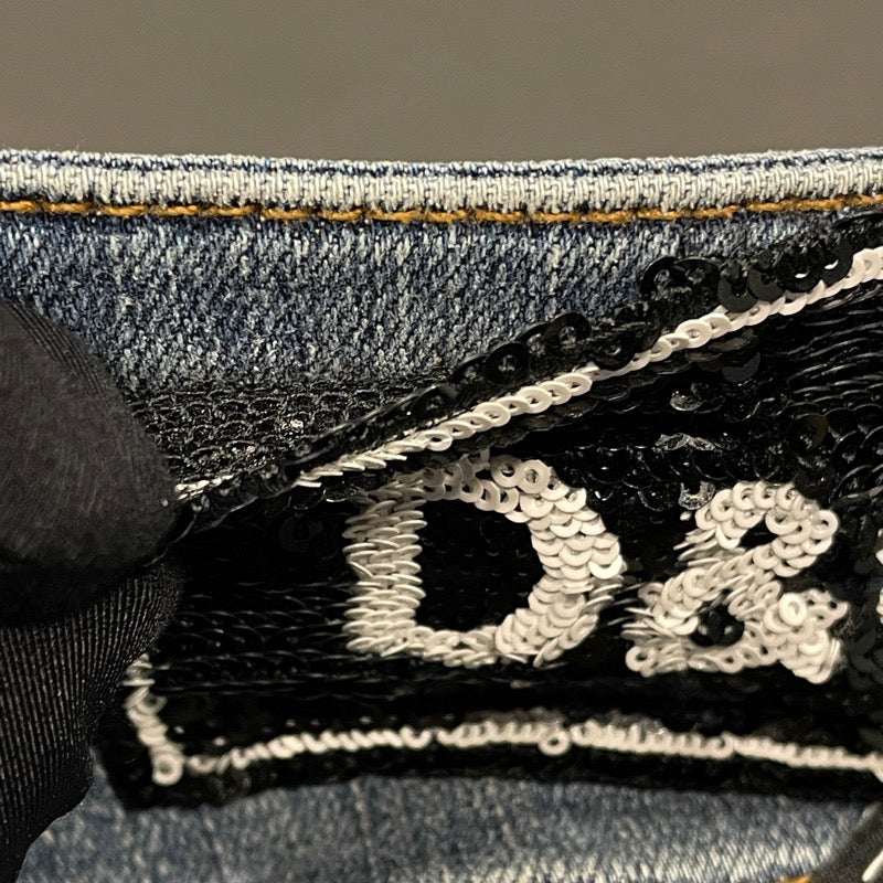 ドルチェ＆ガッバーナ Dolce & Gabbana ロゴ装飾スキニーデニムパンツ FTAQWA ブルー コットン レディース デニムパンツ
