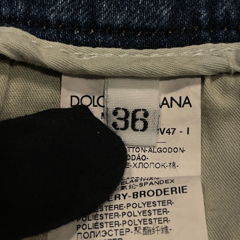 ドルチェ＆ガッバーナ Dolce & Gabbana ロゴ装飾スキニーデニムパンツ FTAQWA ブルー コットン レディース デニムパンツ