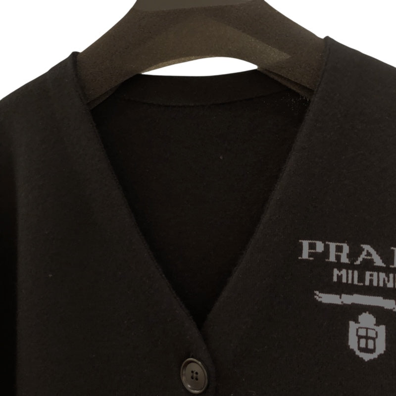 プラダ PRADA エンプレムロゴカシミヤロングカーディガン P25186 ブラック カシミア ユニセックス カーディガン