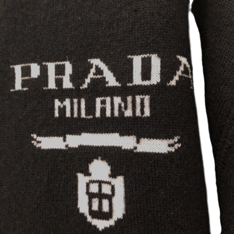 プラダ PRADA エンプレムロゴカシミヤロングカーディガン P25186 ブラック カシミア ユニセックス カーディガン