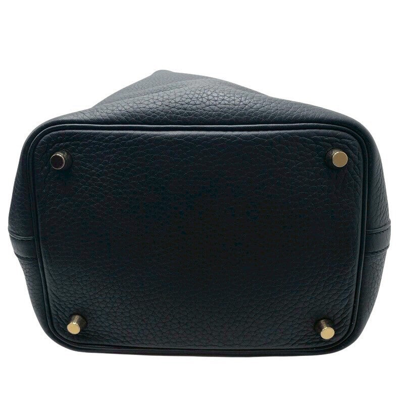 エルメス HERMES ピコタンロックPM D刻 ブラック/GD金具 トリヨン レディース ハンドバッグ