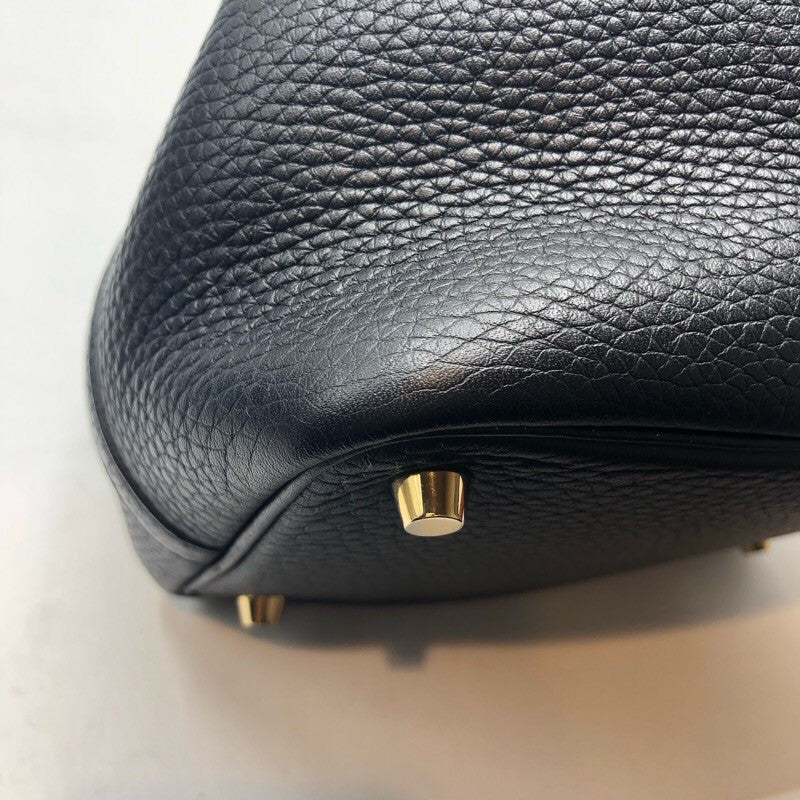 エルメス HERMES ピコタンロックPM D刻 ブラック/GD金具 トリヨン レディース ハンドバッグ