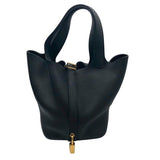 エルメス HERMES ピコタンロックPM D刻 ブラック/GD金具 トリヨン レディース ハンドバッグ