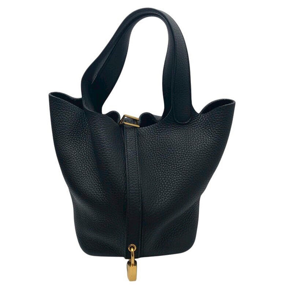 エルメス HERMES ピコタンロックPM D刻 ブラック/GD金具 トリヨン レディース ハンドバッグ