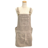 ミュウミュウ miu miu ロゴ刺繍コーデュロイ オーバーオールドレス MF5239 グレー コットン レディース オーバーオール