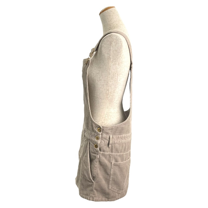 ミュウミュウ miu miu ロゴ刺繍コーデュロイ オーバーオールドレス MF5239 グレー コットン レディース オーバーオール