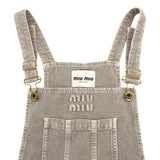 ミュウミュウ miu miu ロゴ刺繍コーデュロイ オーバーオールドレス MF5239 グレー コットン レディース オーバーオール