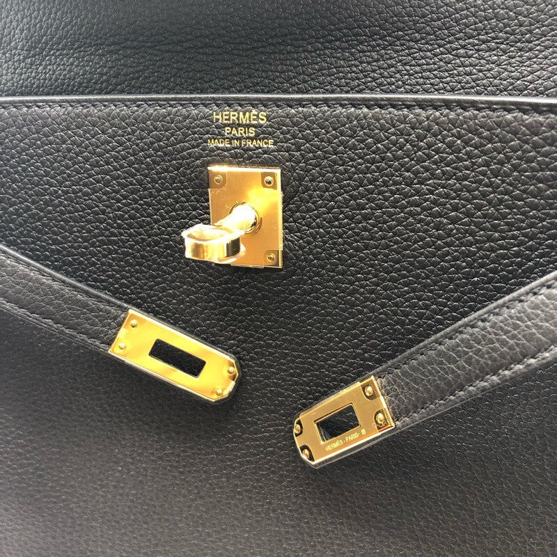 エルメス HERMES ケリー25 Y刻 ブラック/GD金具 トゴ レディース ショルダーバッグ