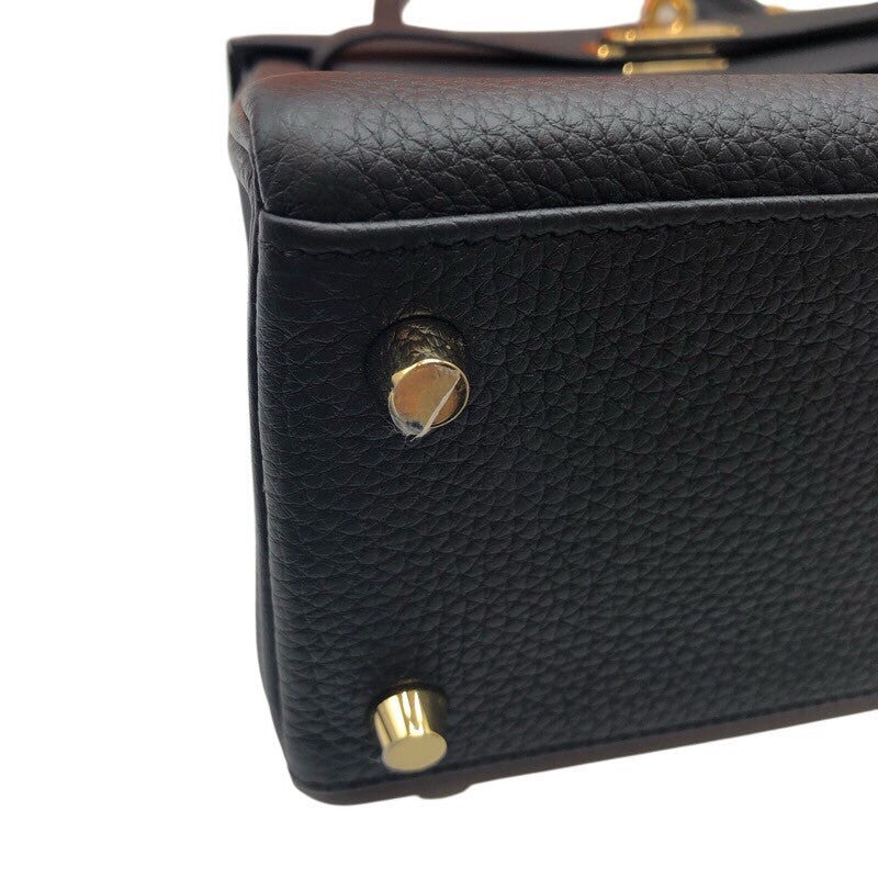 エルメス HERMES ケリー25 Y刻 ブラック/GD金具 トゴ レディース ショルダーバッグ